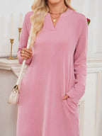 Women's Ribbed Knit Long Sleeve Dress | Guinevere_5
