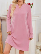 Women's Ribbed Knit Long Sleeve Dress | Guinevere_6