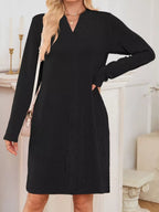Women's Ribbed Knit Long Sleeve Dress | Guinevere_8