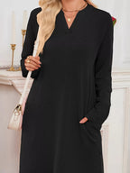 Women's Ribbed Knit Long Sleeve Dress | Guinevere_9
