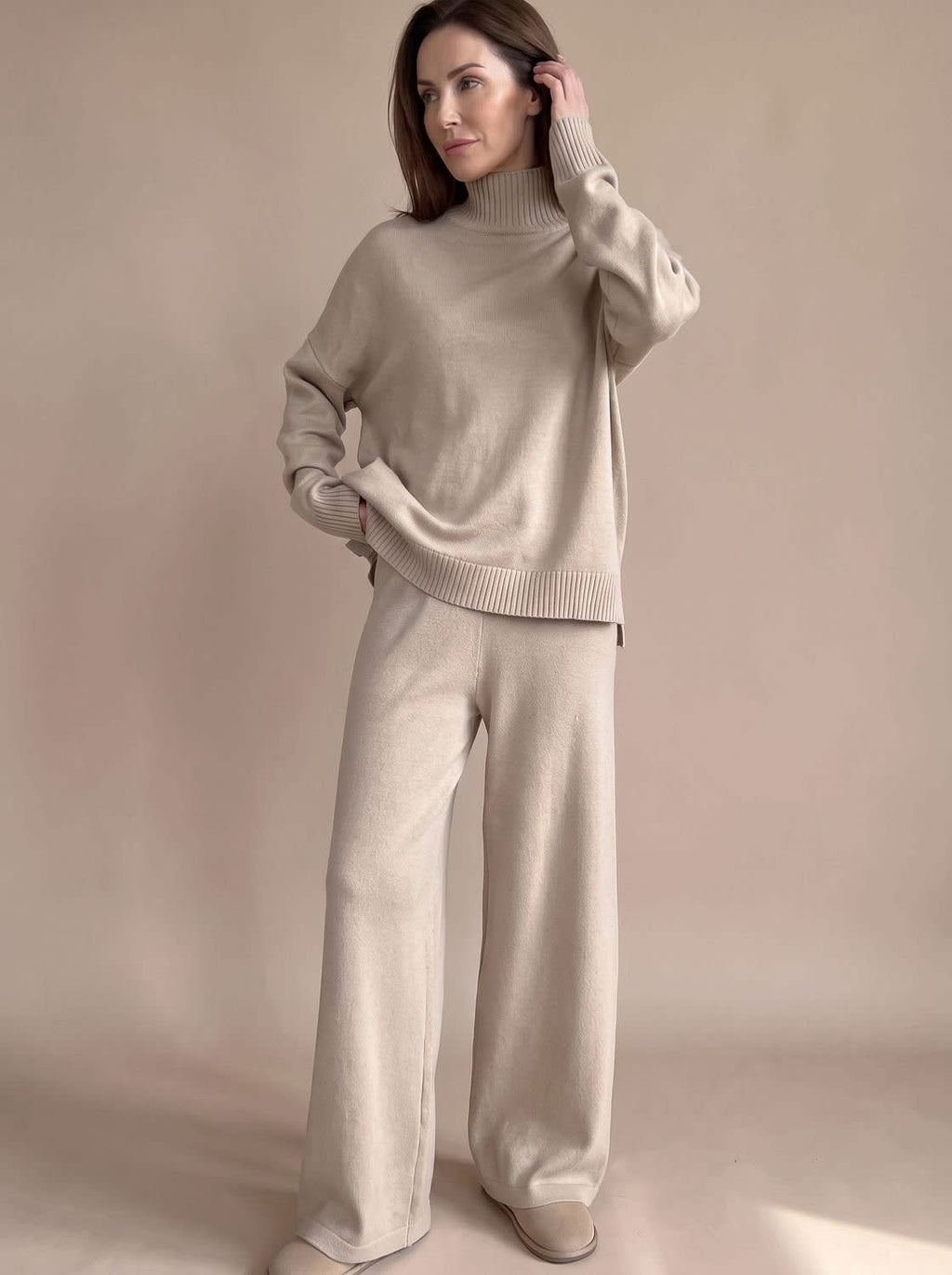 Women's Turtleneck Sweater and Wide Leg Pants Set | Cranleigh_2