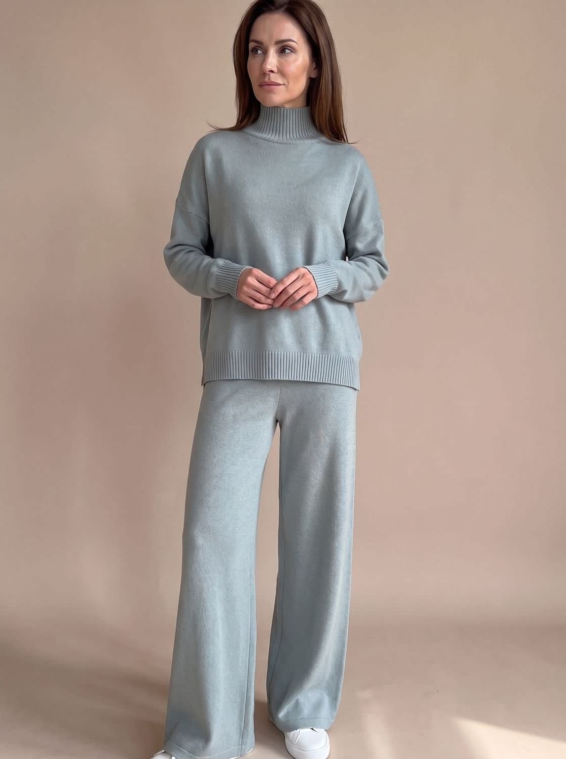 Women's Turtleneck Sweater and Wide Leg Pants Set | Cranleigh_3