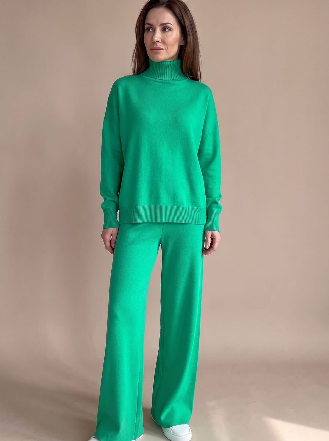 Women's Turtleneck Sweater and Wide Leg Pants Set | Cranleigh_4