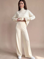 Women's Turtleneck Sweater and Wide Leg Pants Set | Cranleigh_5