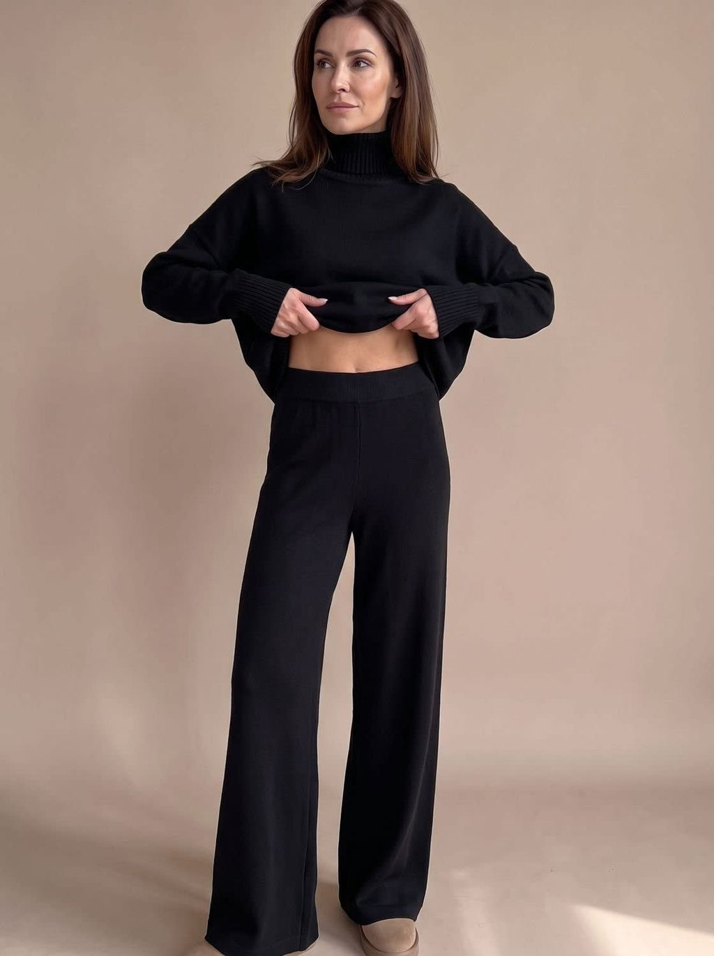 Women's Turtleneck Sweater and Wide Leg Pants Set | Cranleigh_6