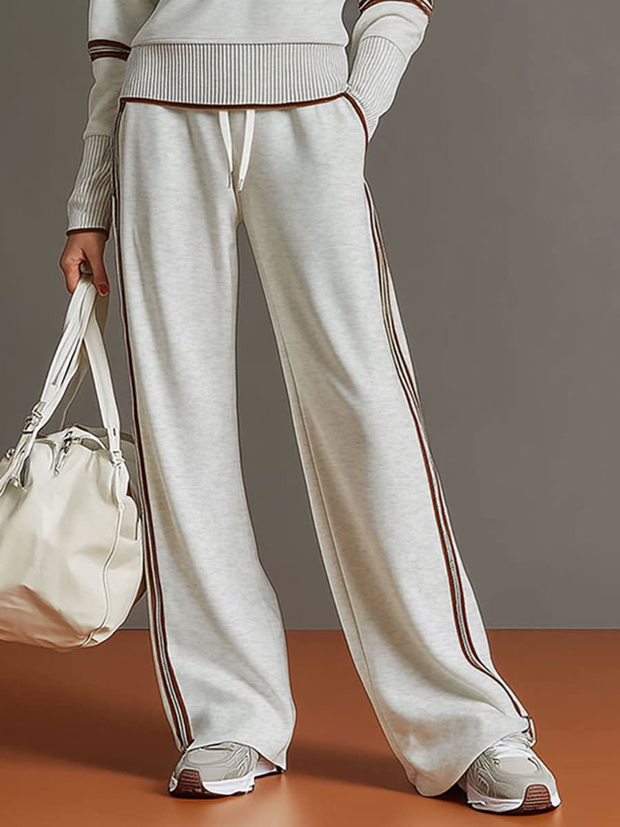Women's Half Zip Wide Leg Two Piece Set | Lysandra_16