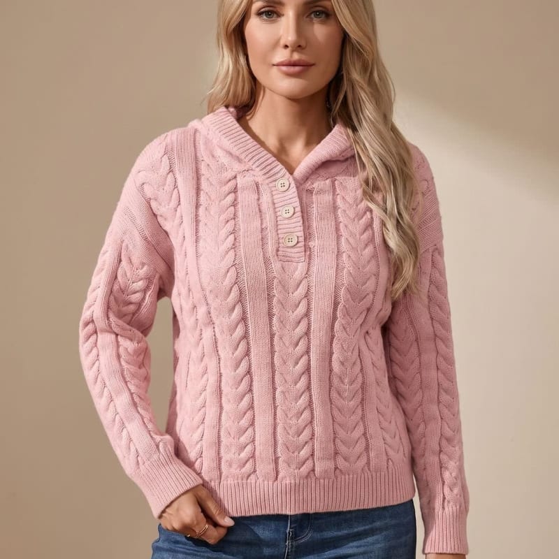 Women's Hooded Cable Knit Sweater | Penhallow_1