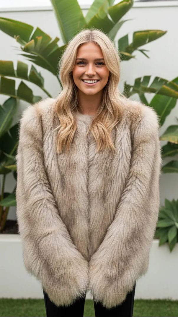 Women's Oversized Faux Fur Coat | Dorothea_1