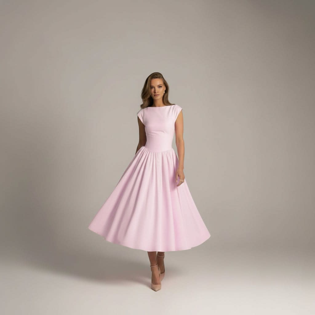 Women's Cap Sleeve A-Line Midi Dress | Fairholme_2