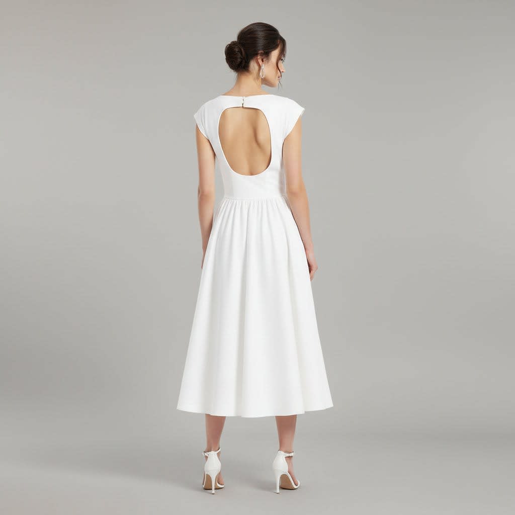 Women's Cap Sleeve A-Line Midi Dress | Fairholme_3