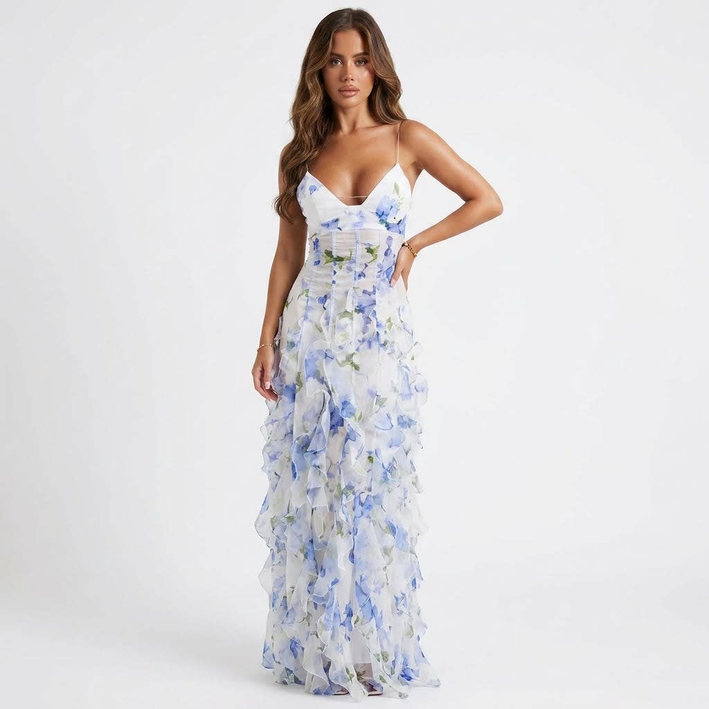 Women's Floral Corset Maxi Dress | Hepzibah_2
