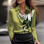 Women's Satin Draped Neck Blouse | Sidony_6
