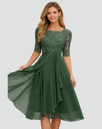 Women's Lace Wedding Guest Midi Dress | Romilly_3