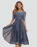 Women's Lace Wedding Guest Midi Dress | Romilly_5