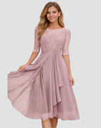 Women's Lace Wedding Guest Midi Dress | Romilly_8