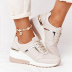 Women's Perforated Wedge Sneakers | Demelza_3