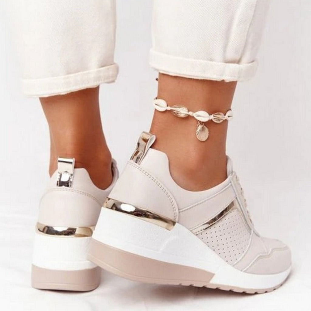 Women's Perforated Wedge Sneakers | Demelza_6