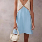 Women's Colorblock V-Neck Mini Dress | Havilland_1