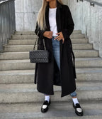 Women's Double Breasted Longline Coat | Fenella_3