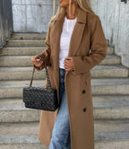 Women's Double Breasted Longline Coat | Fenella_4