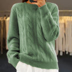 Women's Relaxed Cable Knit Sweater | Perdita_3