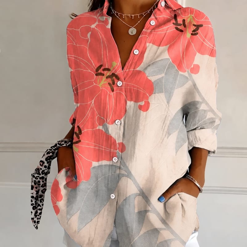 Women's Floral Print Button Down Shirt | Sephira_1