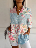 Women's Floral Print Button Down Shirt | Sephira_4
