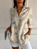 Women's Floral Print Button Down Shirt | Sephira_5