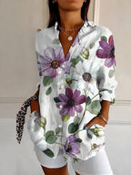 Women's Floral Print Button Down Shirt | Sephira_6