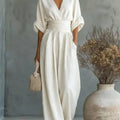 Women's V Neck Wide Leg Jumpsuit | Daventry_1