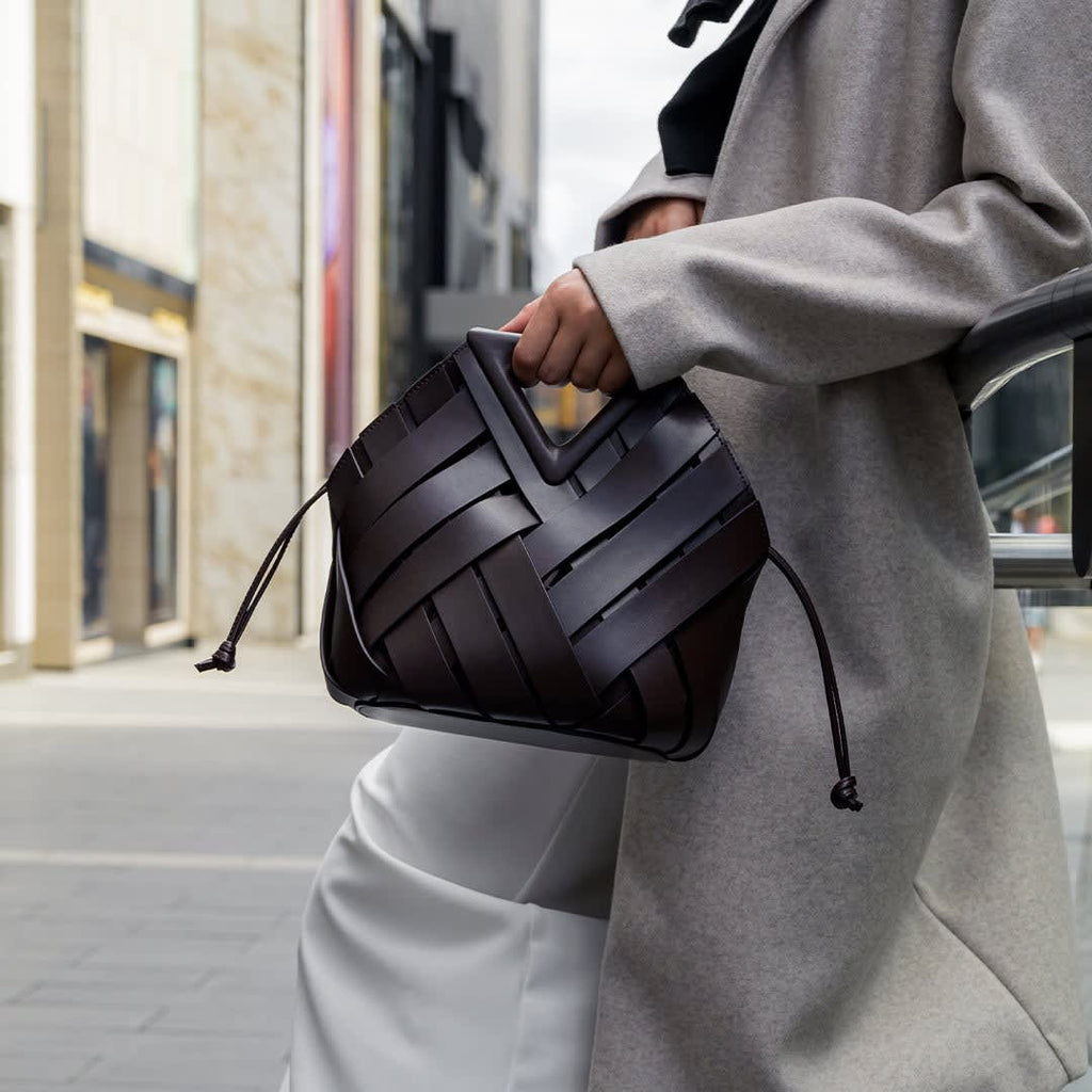 Women's Woven Top Handle Handbag | Stanmore_12