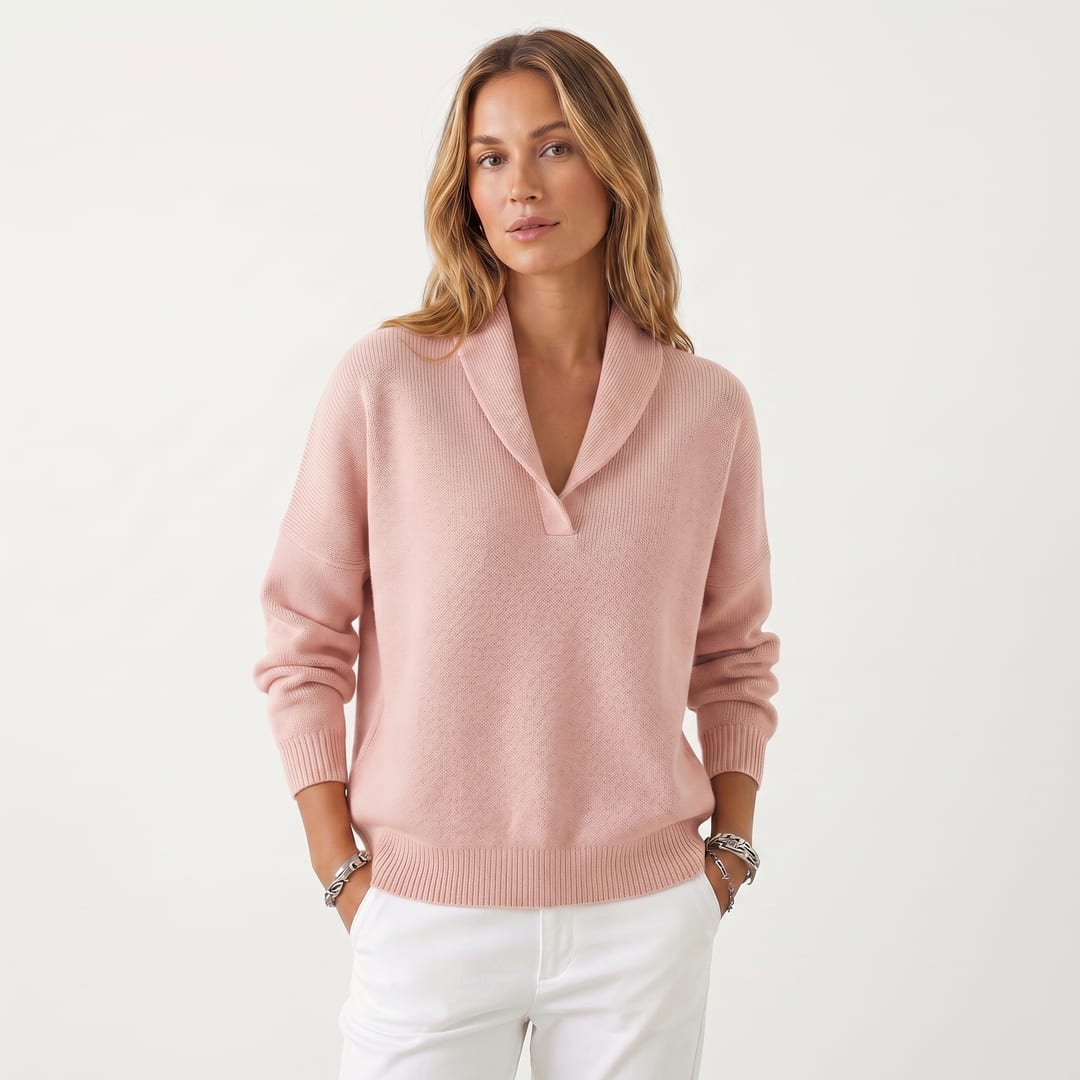 Women's Shawl Collar Knit Sweater | Violetta_8