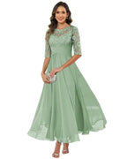 Women's Lace Bodice Chiffon Evening Gown | Clevely_11