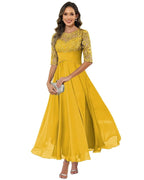 Women's Lace Bodice Chiffon Evening Gown | Clevely_13