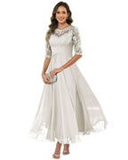 Women's Lace Bodice Chiffon Evening Gown | Clevely_14