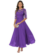 Women's Lace Bodice Chiffon Evening Gown | Clevely_3