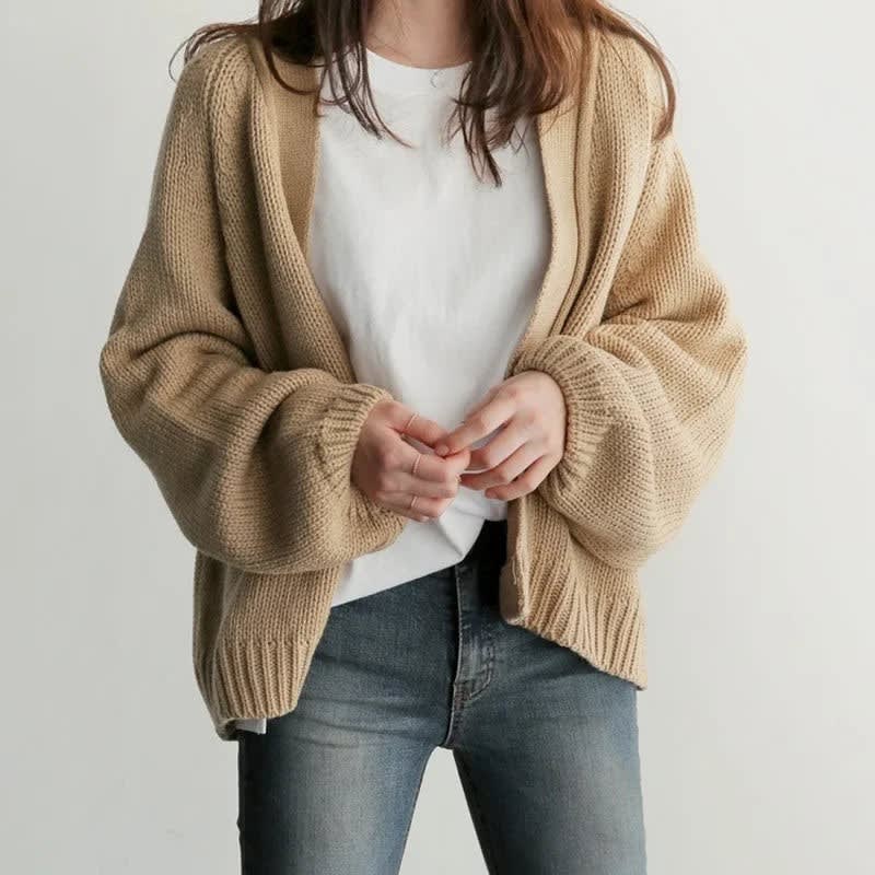 Women's Chunky Knit Open Front Cardigan | Adaline_4