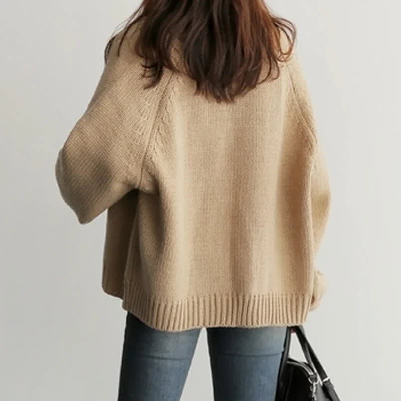 Women's Chunky Knit Open Front Cardigan | Adaline_5