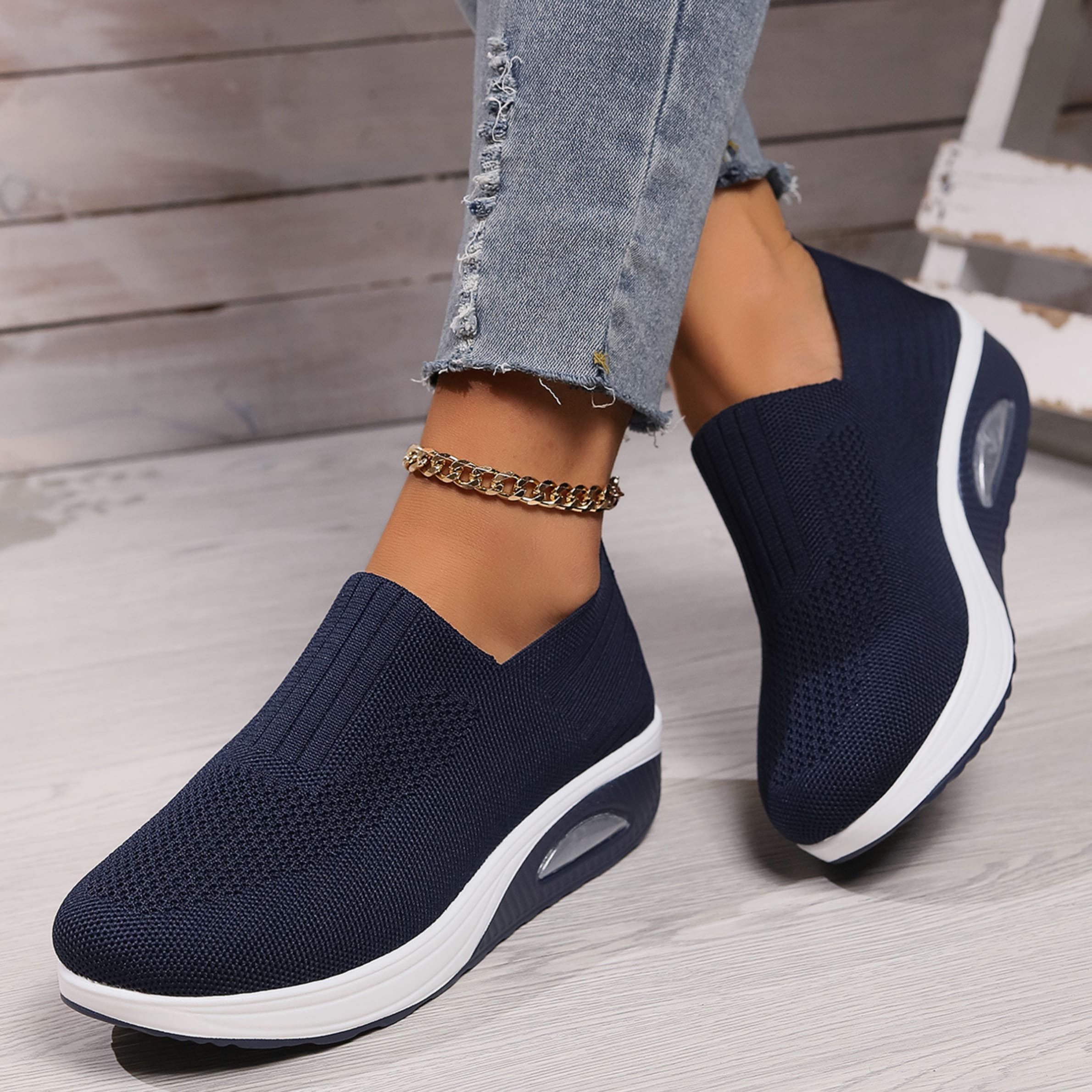 Women's Knit Slip On Sneakers | Augusta_3