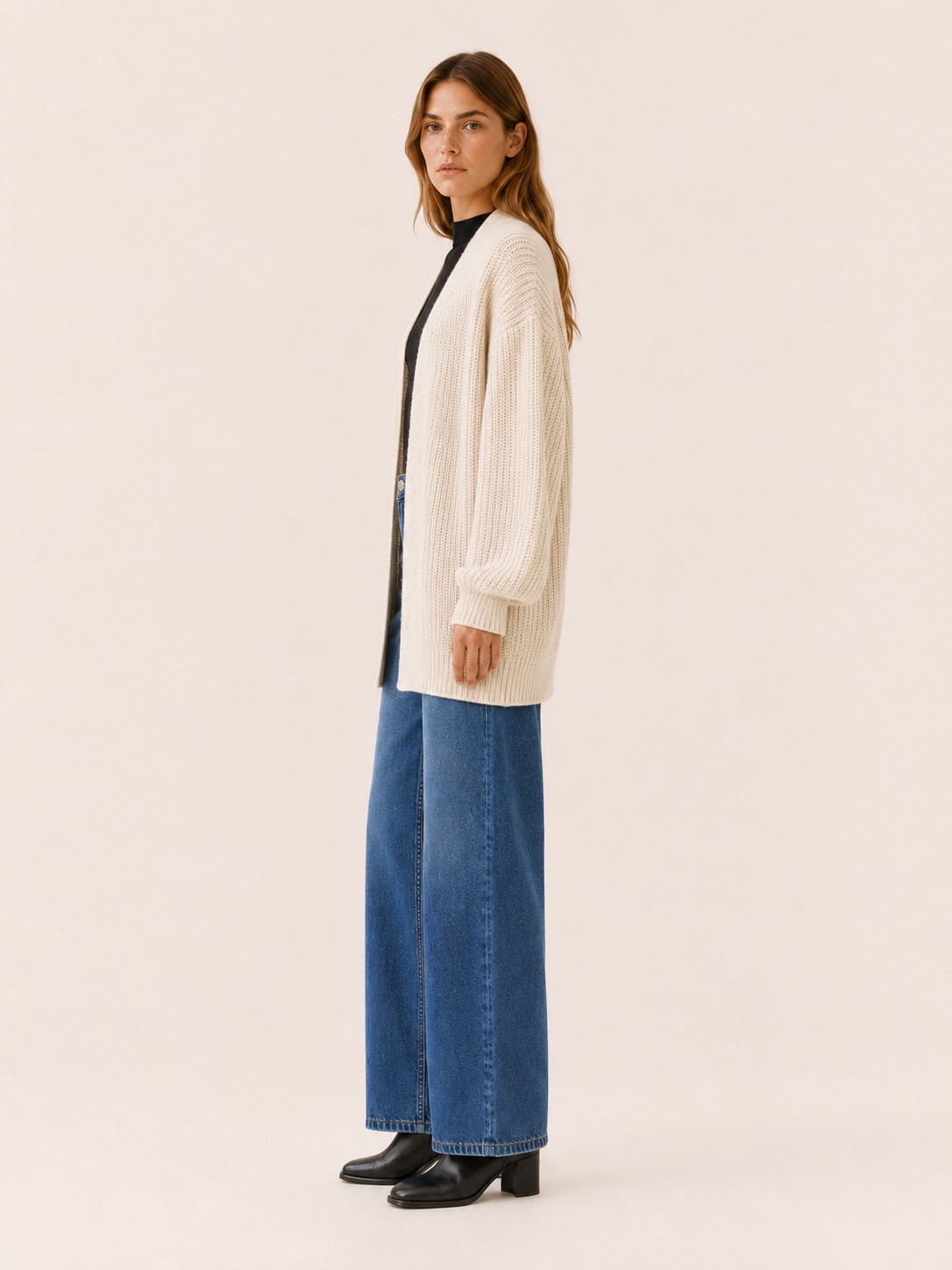 Women's Balloon Sleeve Longline Cardigan | Harriet_3
