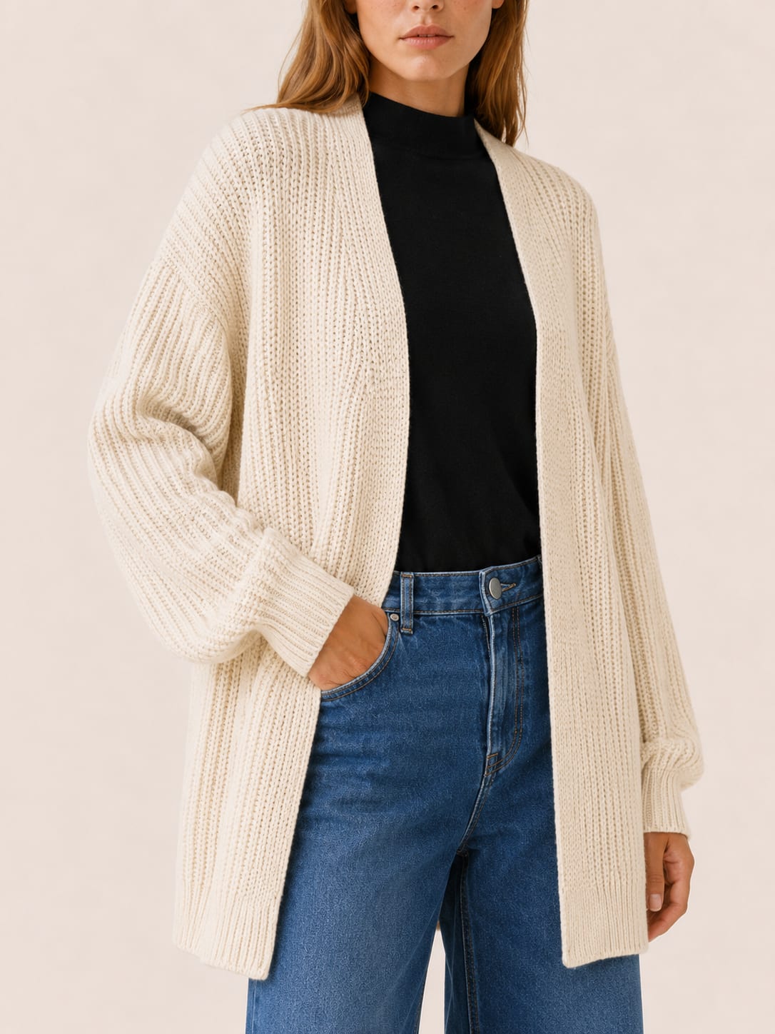 Women's Balloon Sleeve Longline Cardigan | Harriet_4