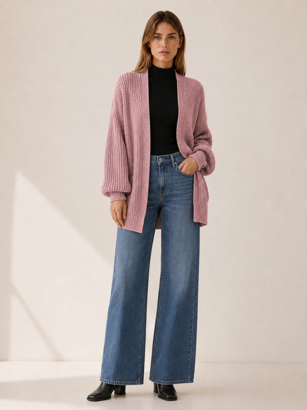 Women's Balloon Sleeve Longline Cardigan | Harriet_6