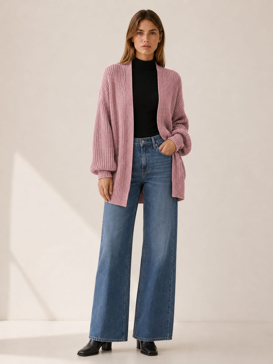 Women's Balloon Sleeve Longline Cardigan | Harriet_6