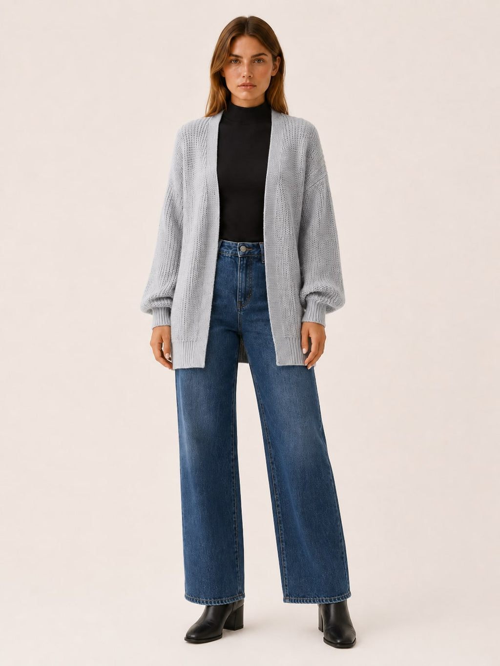 Women's Balloon Sleeve Longline Cardigan | Harriet_8