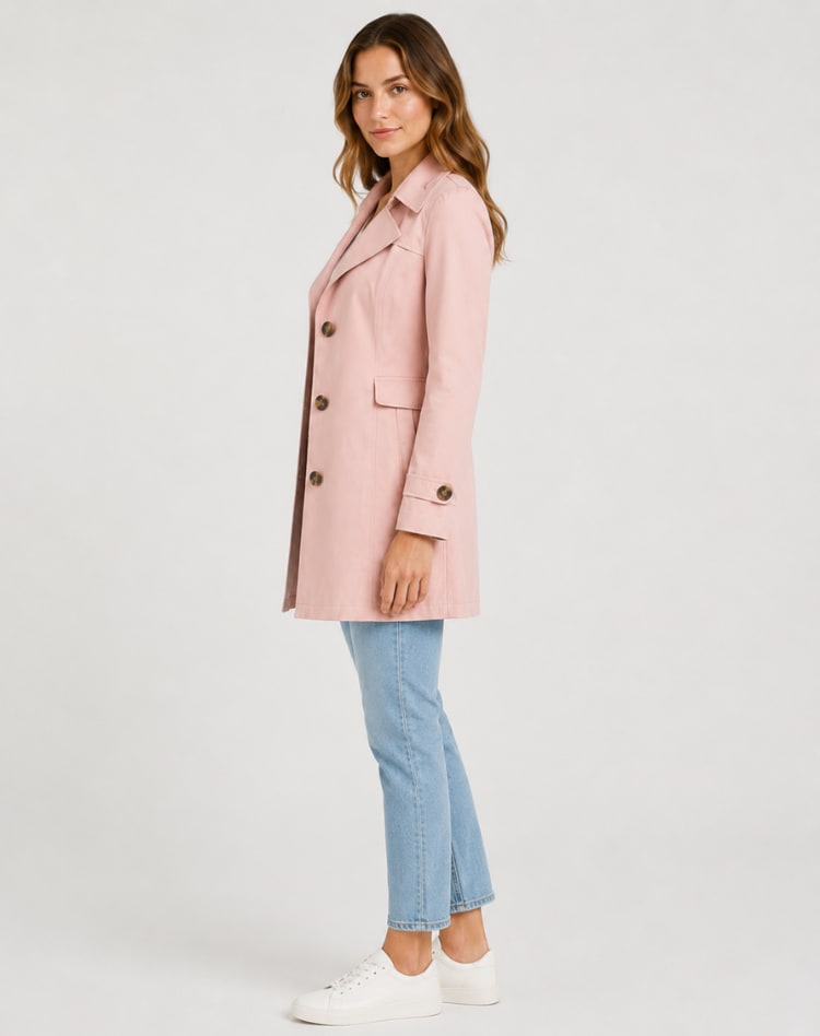Women's Single Breasted Short Trench Coat | Thurloe_10