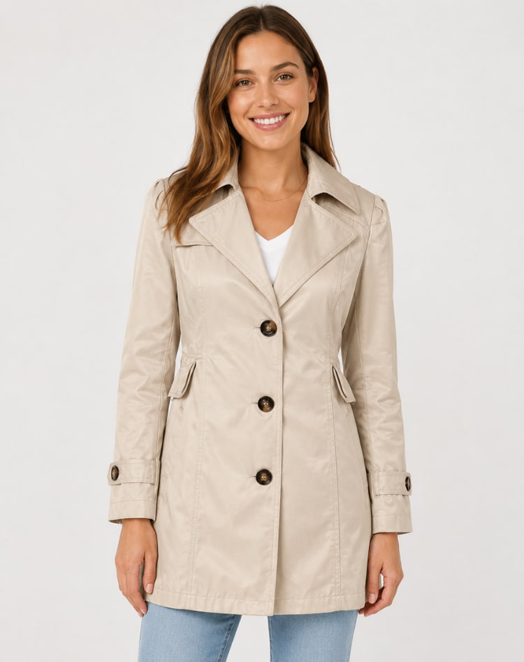 Women's Single Breasted Short Trench Coat | Thurloe_3
