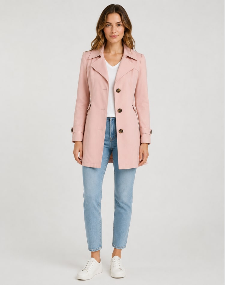 Women's Single Breasted Short Trench Coat | Thurloe_4