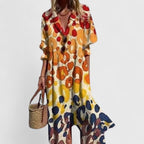 Women's Printed Button Front Maxi Dress | Garsdale_3