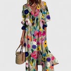 Women's Printed Button Front Maxi Dress | Garsdale_6
