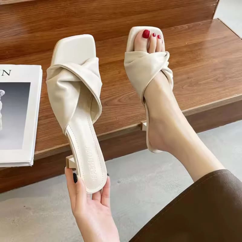 Women's Square Toe Twist Slide Sandals | Jocelyn_1